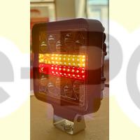 Kare Led Far Sarı+Kırmızı Sinyalli ve Çakarlı 10V/80V DC