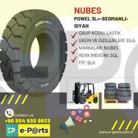 NUBES Forklift Lastiği 18X7-8 Siyah Dolgu Lastik Segmanlı POWEL 3L