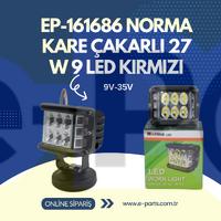 EP-161686 NORMA KARE ÇAKARLI 27 W 9 LED KIRMIZI