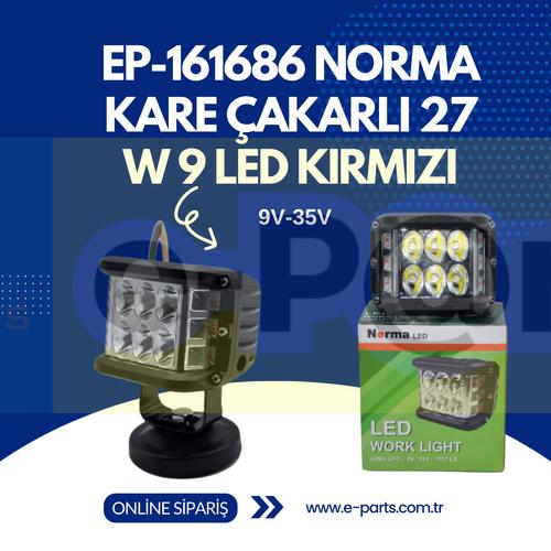 EP-161686 NORMA KARE ÇAKARLI 27 W 9 LED KIRMIZI