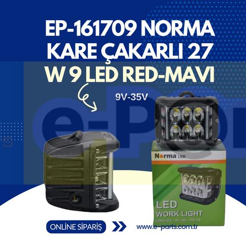 EP-161709 NORMA KARE ÇAKARLI 27 W 9 LED RED-MAVI