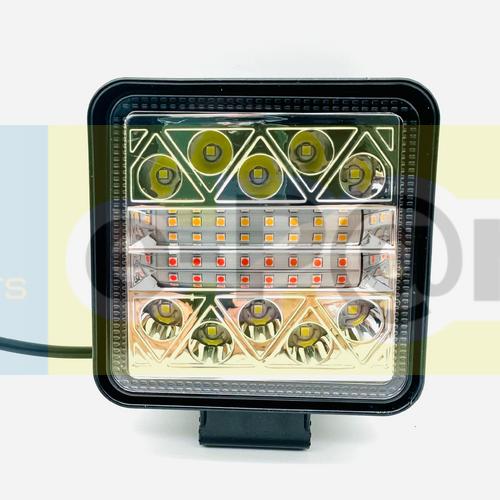 Kare Led Far Sarı+Kırmızı Sinyalli ve Çakarlı 10V/80V DC