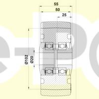 Linde 0009933821 Denge Teker 125x60/64-20 OEM